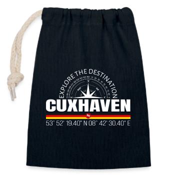 Cuxhaven - Closable cotton gift bag (14x20cm) - navy - Front