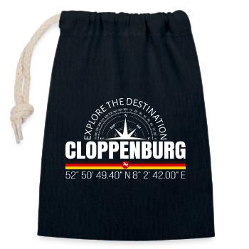 Cloppenburg - Closable cotton gift bag (14x20cm) - navy - Front