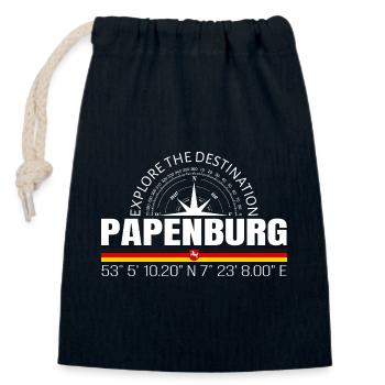 Papenburg - Closable cotton gift bag (14x20cm) - navy - Front