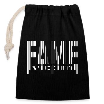 Fame Victim Barcode Shirt – Anti Fame Streetwear - Verschließbarer Geschenkbeutel aus Baumwolle (14x20cm) - Schwarz - Vorne