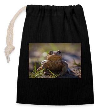 Close-up of an Earth Toad - Poster - Closable cotton gift bag (14x20cm) - black - Front