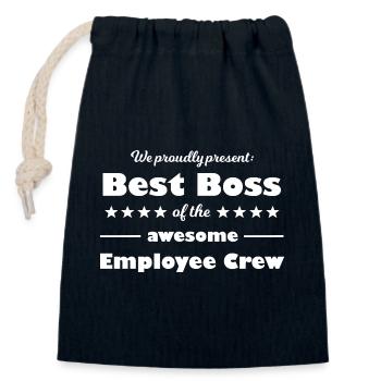 Bester Chef der großartigen Belegschaft - Verschließbarer Geschenkbeutel aus Baumwolle (14x20cm) - Navy - Vorne