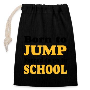 Long Jump - High Jump - Closable cotton gift bag (14x20cm) - black - Front