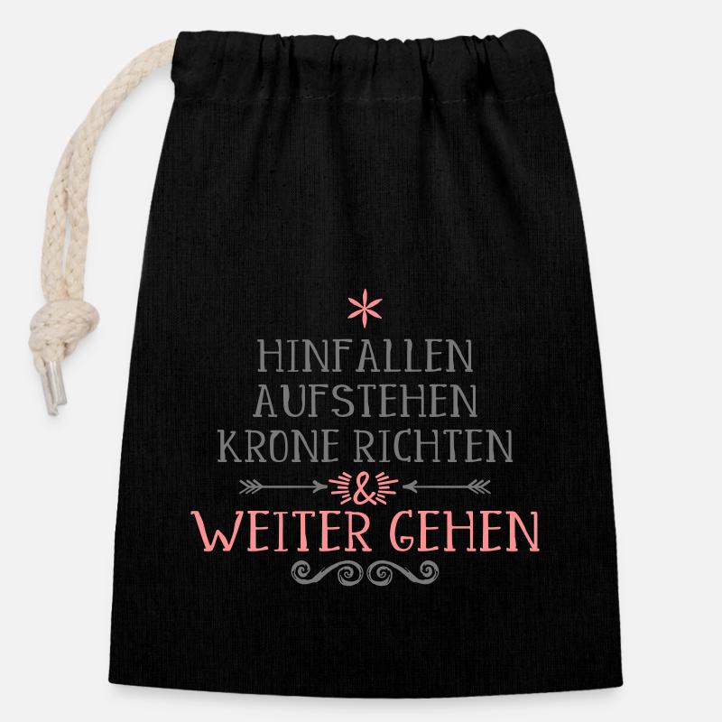 lustige Sprüche - Verschließbarer Geschenkbeutel aus Baumwolle (14x20cm) - Schwarz
