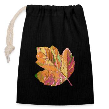 colorful leaf, foliage, tree, colorful, season, autumn - Closable cotton gift bag (14x20cm) - black - Front