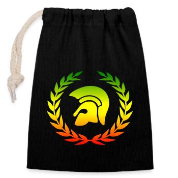 Trojan Reggae Lorbeer - Verschließbarer Geschenkbeutel aus Baumwolle (14x20cm) - Schwarz - Vorne