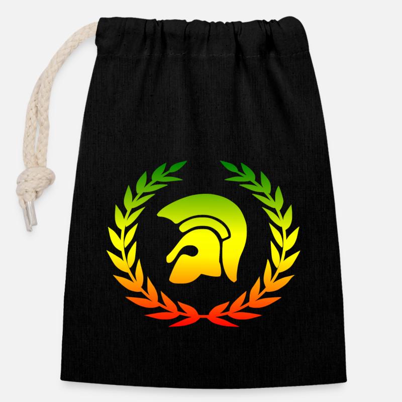 Trojan Reggae Lorbeer - Verschließbarer Geschenkbeutel aus Baumwolle (14x20cm) - Schwarz