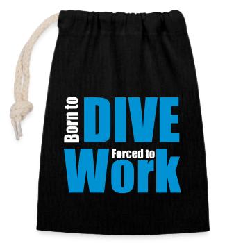 dive - Closable cotton gift bag (14x20cm) - black - Front