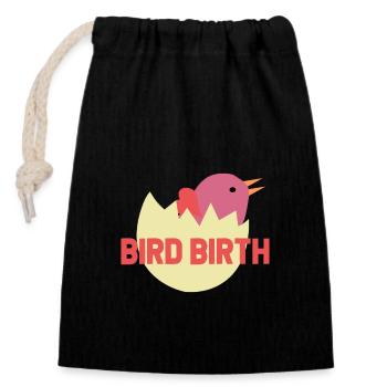 Naissance sur œuf - naissance de l'œuf - Sac cadeau en coton avec cordon (14 x 20 cm) - noir - Devant