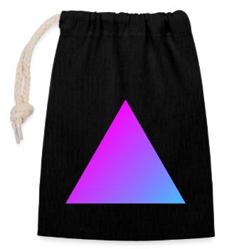 Triangle colored - Closable cotton gift bag (14x20cm) - black - Front