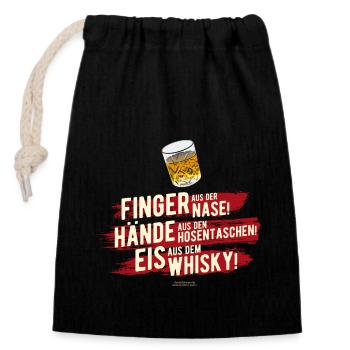 lustiger Spruch Whisky Knigge - Verschließbarer Geschenkbeutel aus Baumwolle (14x20cm) - Schwarz - Vorne