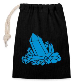 Blue crystal clipart - Closable cotton gift bag (14x20cm) - black - Front