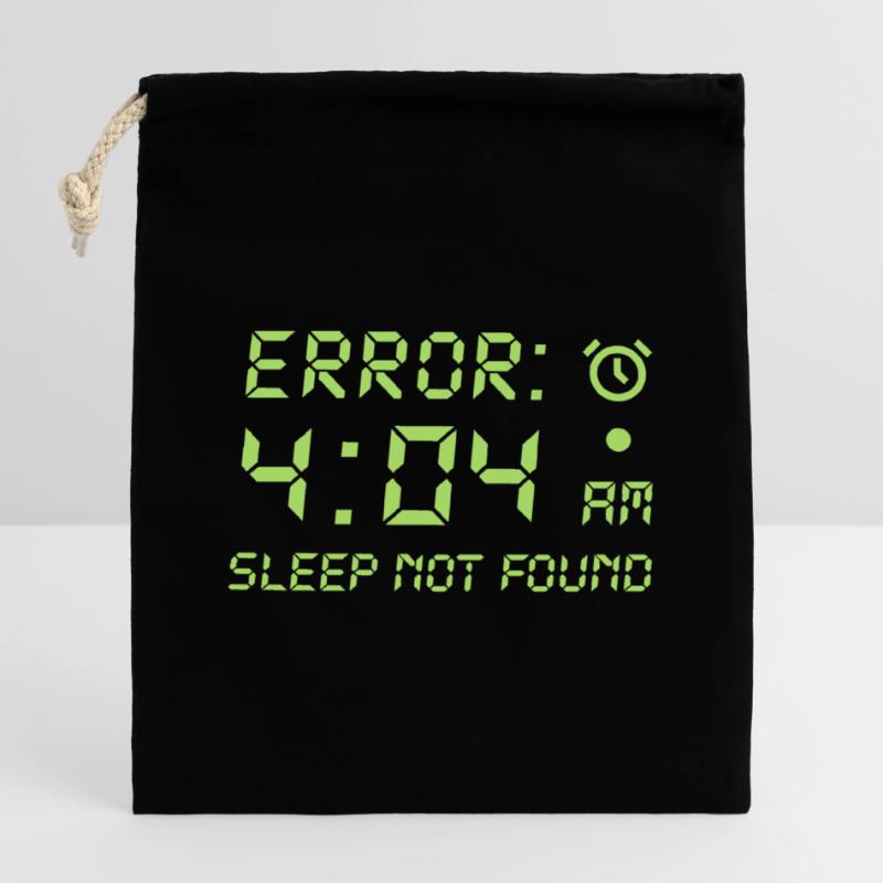Error 404, sleep not found Programmierer Zocken Verschließbarer Geschenkbeutel aus Baumwolle (14x20cm)
