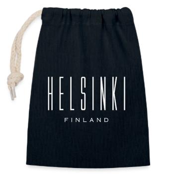 Helsinki - Closable cotton gift bag (14x20cm) - navy - Front