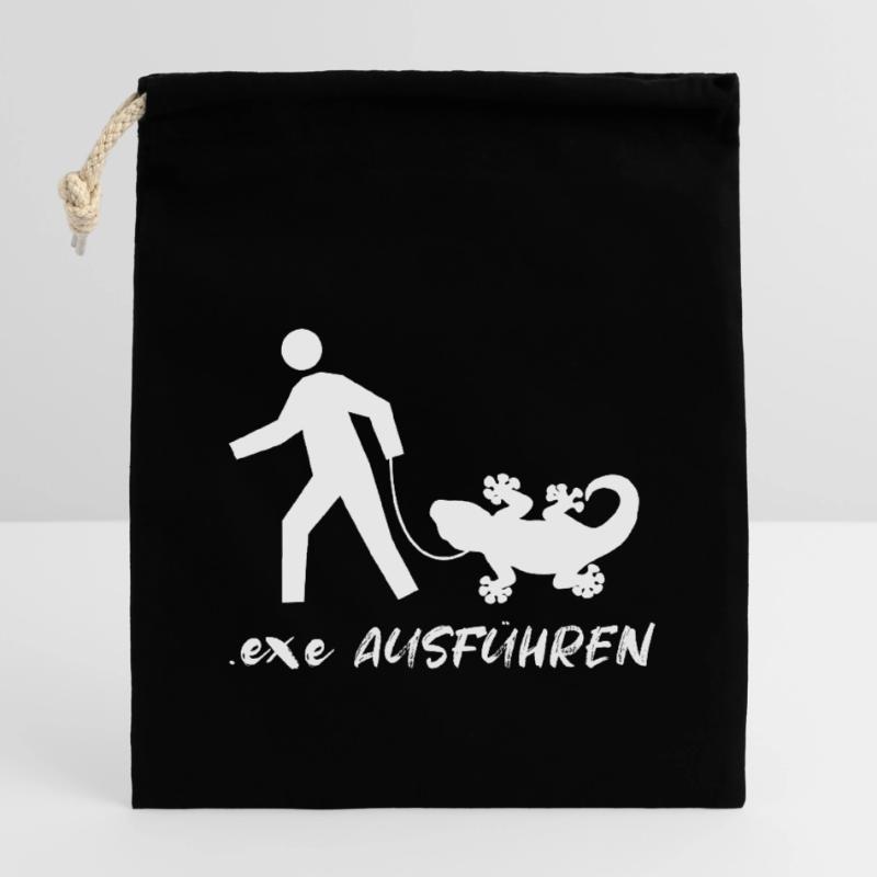 Exe Ausführen Admin Programmier Informatiker IT Verschließbarer Geschenkbeutel aus Baumwolle (14x20cm)