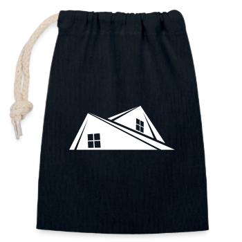 Le toit de la maison - Sac cadeau en coton avec cordon (14 x 20 cm) - bleu marine - Devant