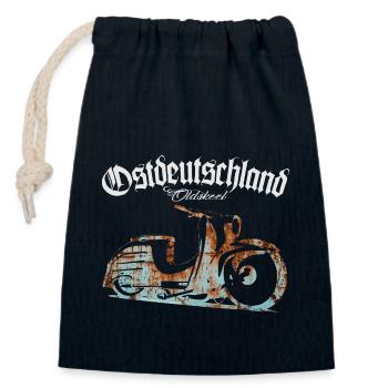 Simson Schwalbe - Ostdeutschland - Oldskool - Verschließbarer Geschenkbeutel aus Baumwolle (14x20cm) - Navy - Vorne