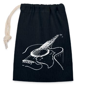 Akustische Gitarre - Musik Liebhaber - Verschließbarer Geschenkbeutel aus Baumwolle (14x20cm) - Navy - Vorne