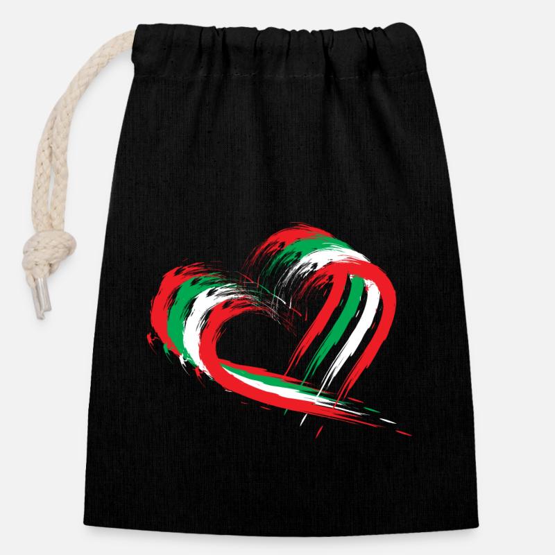 Liban - Sac cadeau en coton avec cordon (14 x 20 cm) - noir