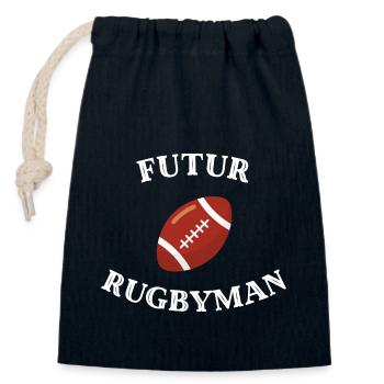 future rugby player humor gift - Closable cotton gift bag (14x20cm) - navy - Front