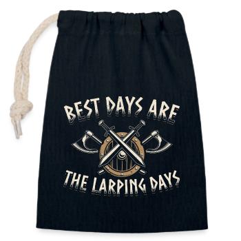 Beste Tage sind die Larping Tage - LARP Geschenke - Verschließbarer Geschenkbeutel aus Baumwolle (14x20cm) - Navy - Vorne