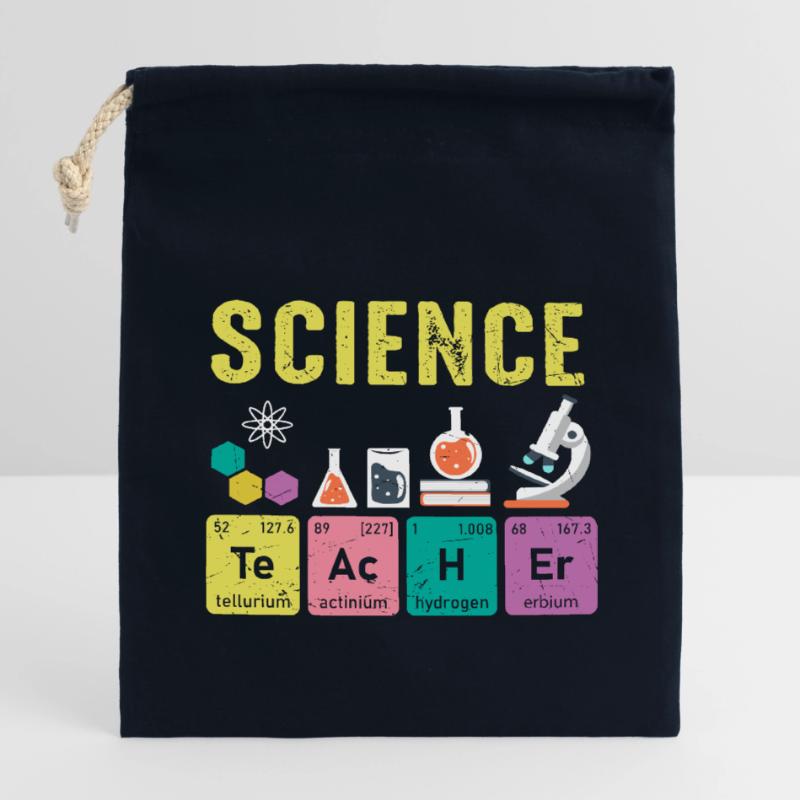 Science Teachers Regular Elements Closable cotton gift bag (14x20cm)