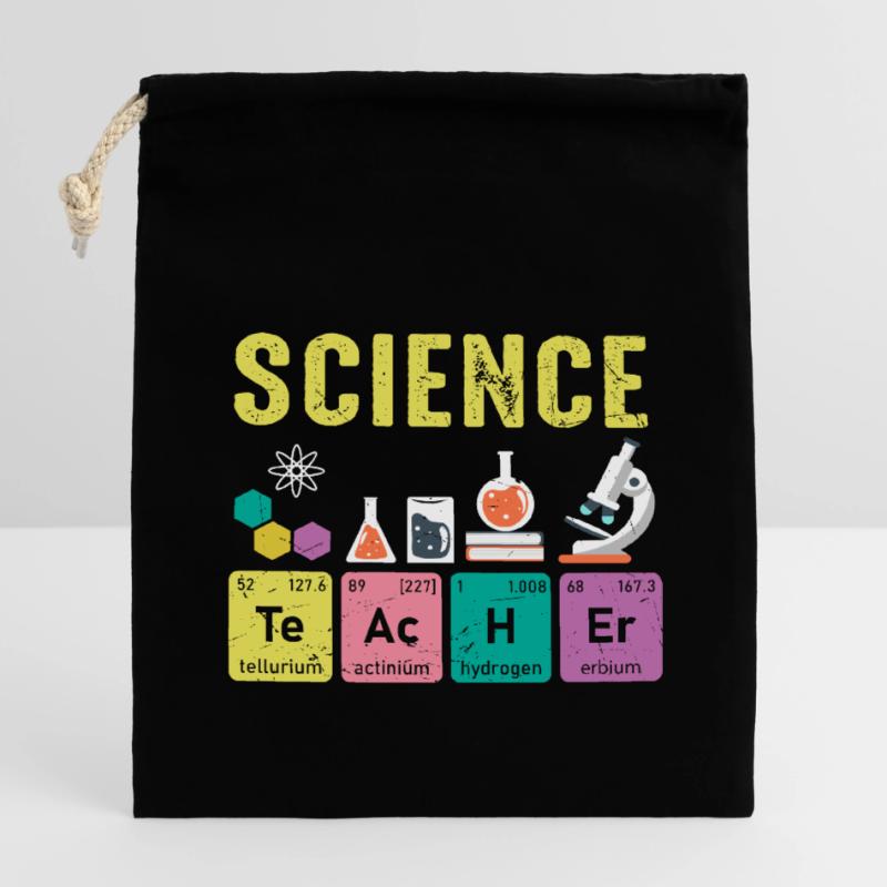Science Teachers Regular Elements Closable cotton gift bag (14x20cm)