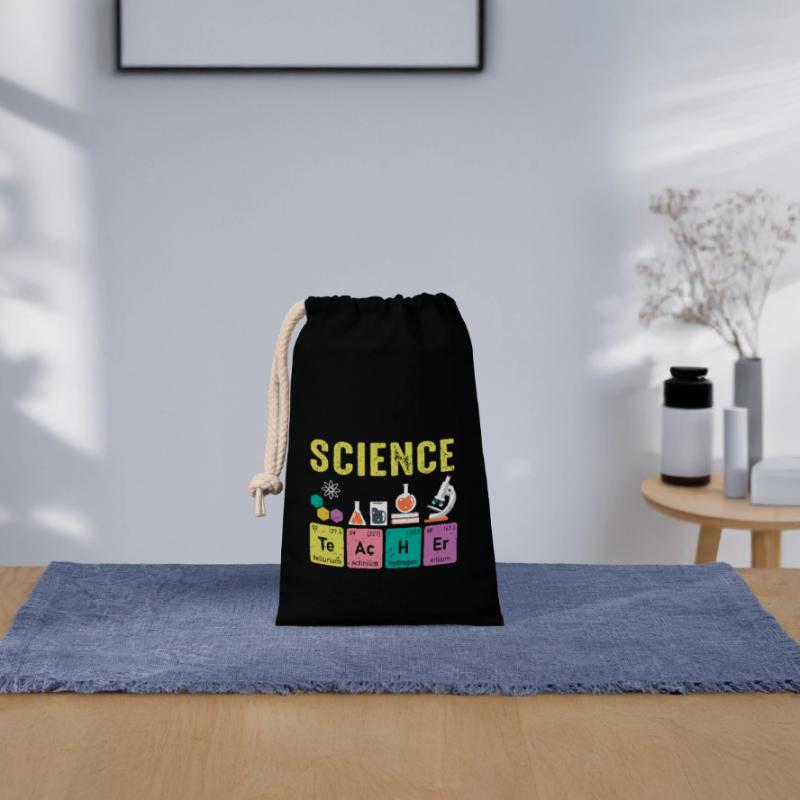 Science Teachers Regular Elements Closable cotton gift bag (14x20cm)
