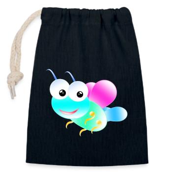 Pastell Schmetterling - Verschließbarer Geschenkbeutel aus Baumwolle (14x20cm) - Navy - Vorne