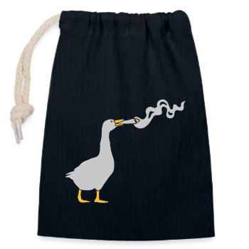 Joint Stoner Goose - Closable cotton gift bag (14x20cm) - navy - Front