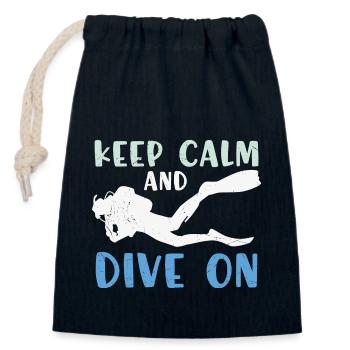 Diving Divers Scuba Diving - Closable cotton gift bag (14x20cm) - navy - Front