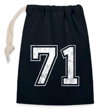 Anzahl 71 - Verschließbarer Geschenkbeutel aus Baumwolle (14x20cm) - Navy - Vorne