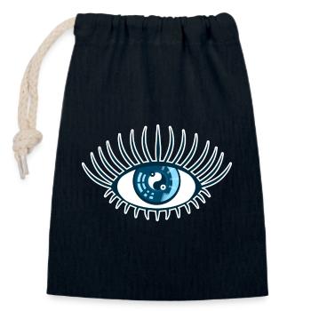 Eye Blue Providence Yin Yang Symbol - Closable cotton gift bag (14x20cm) - navy - Front