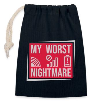 Protéger mon pire cauchemar - Sac cadeau en coton avec cordon (14 x 20 cm) - bleu marine - Devant