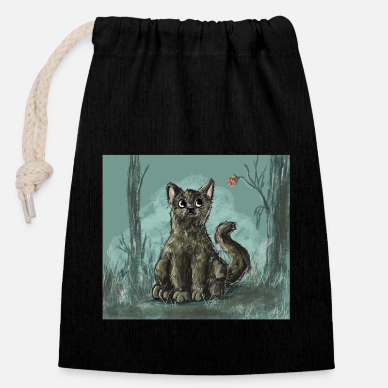 Joggeli - Verschließbarer Geschenkbeutel aus Baumwolle (14x20cm) - Schwarz