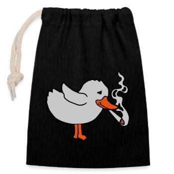 Joint Smoking Chick Weed - Closable cotton gift bag (14x20cm) - black - Front