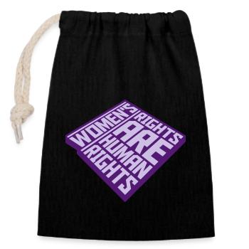 womens rights feminist quote - Closable cotton gift bag (14x20cm) - black - Front