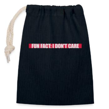 I don't care fact - Closable cotton gift bag (14x20cm) - navy - Front