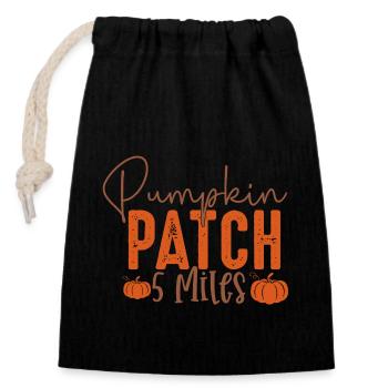 Patch de citrouille 5 miles - Sac cadeau en coton avec cordon (14 x 20 cm) - noir - Devant