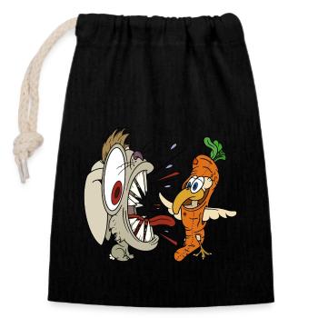 Monstre pendu - Sac cadeau en coton avec cordon (14 x 20 cm) - noir - Devant