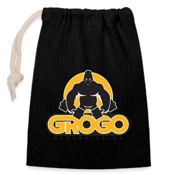 Gorilla Bodybuilding - Closable cotton gift bag (14x20cm) - black - Front