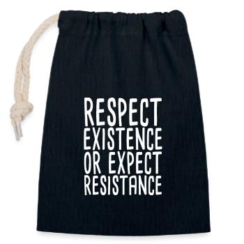 Respecter l’existence ou s’attendre à une résistance - Sac cadeau en coton avec cordon (14 x 20 cm) - bleu marine - Devant