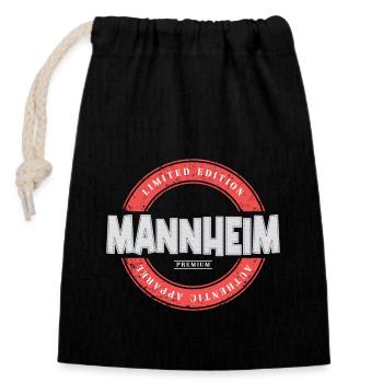 Mannheim Germany City Skyline Home Love - Closable cotton gift bag (14x20cm) - black - Front