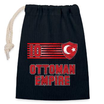 Équipe de football de l’Empire ottoman - Sac cadeau en coton avec cordon (14 x 20 cm) - bleu marine - Devant