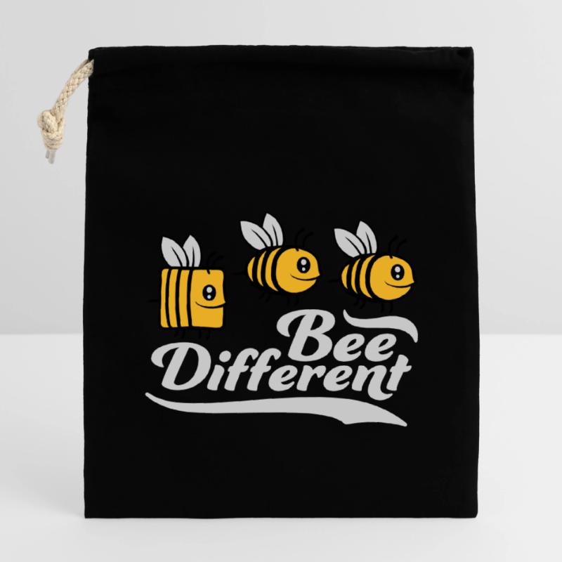 bee different Spruch Zitat Verschließbarer Geschenkbeutel aus Baumwolle (14x20cm)