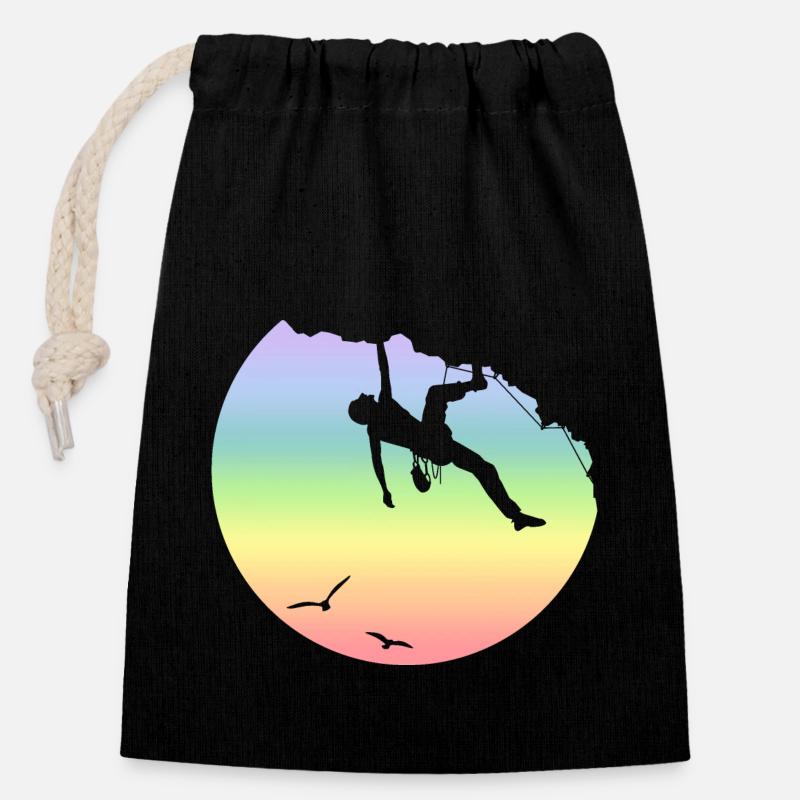 Climb - Closable cotton gift bag (14x20cm) - black