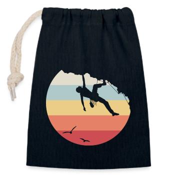 Climb - Closable cotton gift bag (14x20cm) - navy - Front