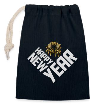 happy new year Zitat - Verschließbarer Geschenkbeutel aus Baumwolle (14x20cm) - Navy - Vorne
