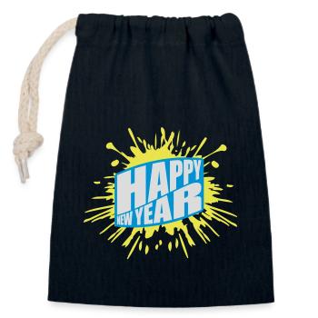 happy new year Zitat - Verschließbarer Geschenkbeutel aus Baumwolle (14x20cm) - Navy - Vorne