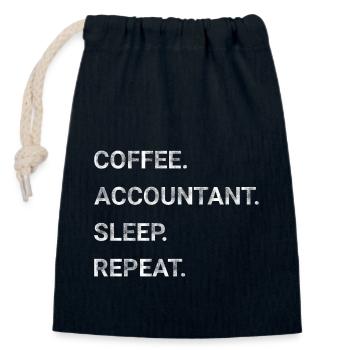 Coffee Accountant Sleep Repeat - Closable cotton gift bag (14x20cm) - navy - Front
